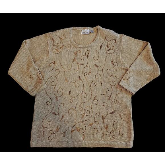 BohoChic Embroidered Sweater Vtg Cottagecore Holiday Fall Fashion Women’s 18/20 - Picture 2 of 9